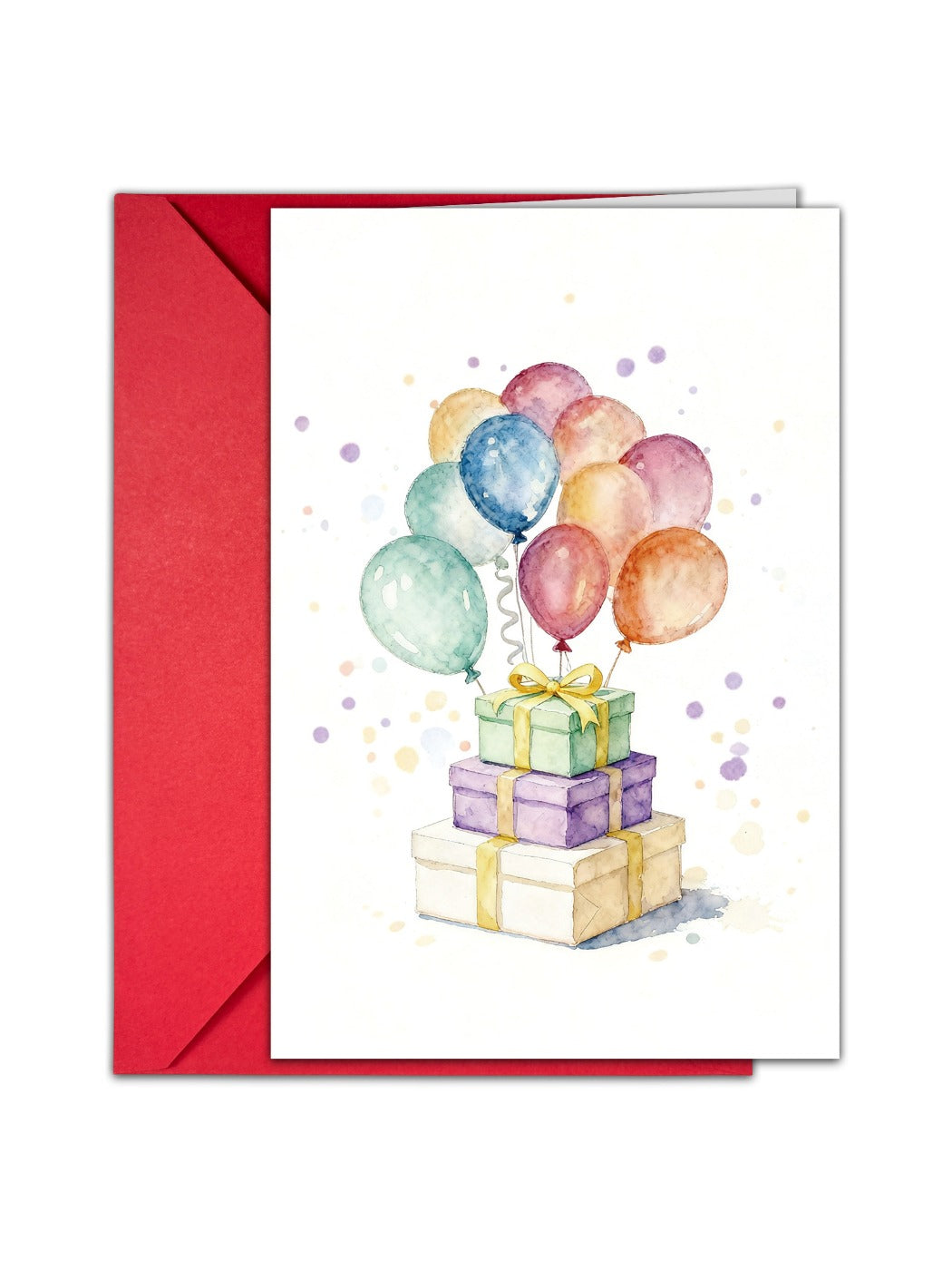Carduria - Watercolor-Inspired Birthday Cake Greeting Card