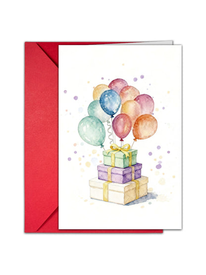 Carduria - Watercolor-Inspired Birthday Cake Greeting Card
