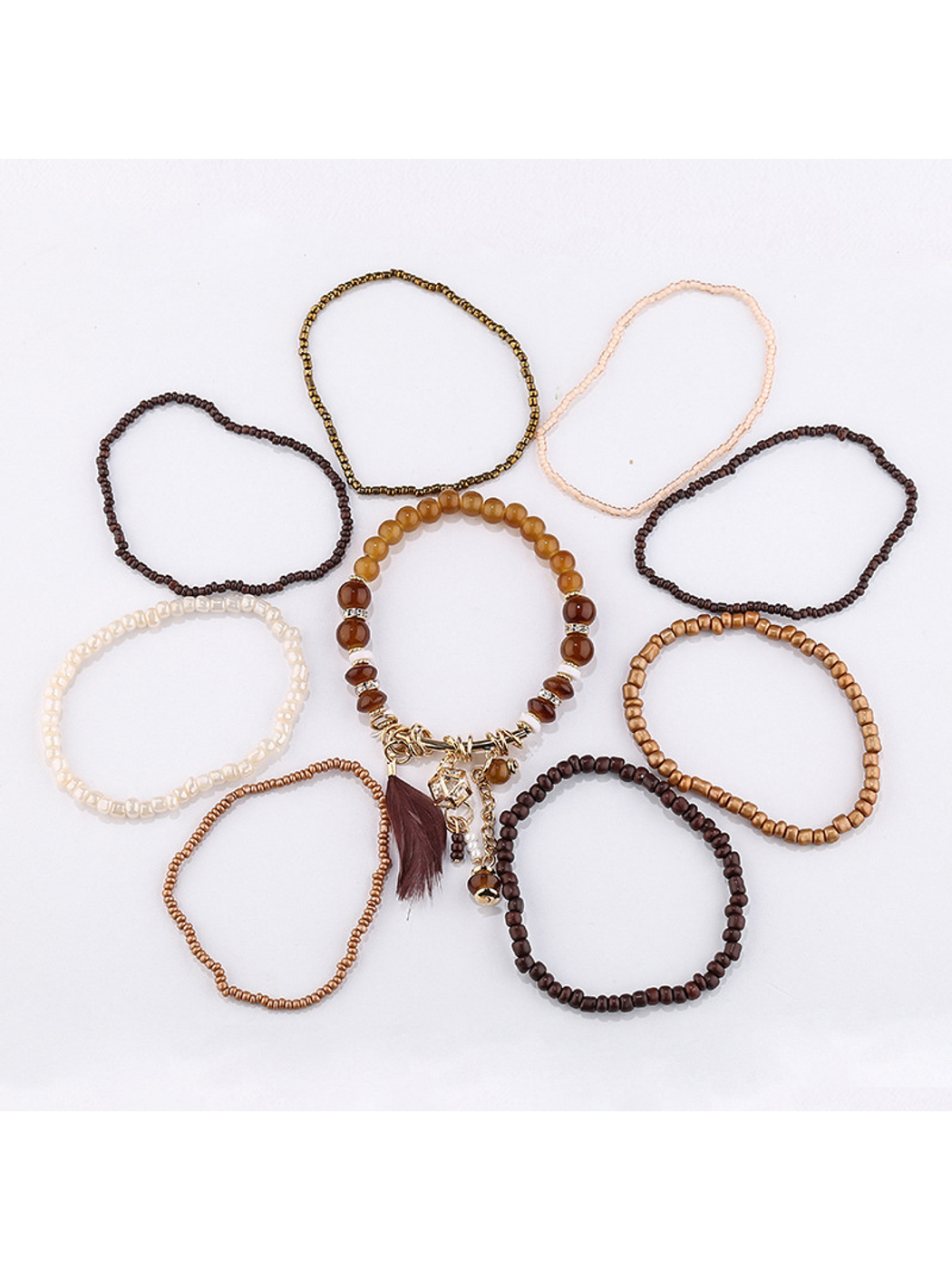 Lovra - Bohemian Multilayer Beaded Pendant Bracelet