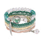Lovra vintage tassel stackable beaded bracelet coiled to show full design and colors