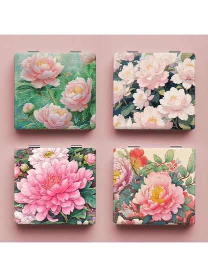 Mirroray - Square Floral Portable Touch Up Makeup Mirror