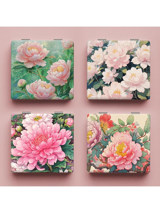 Mirroray - Square Floral Portable Touch Up Makeup Mirror