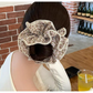 Gifty - Floral Trim Layered Ruffle Hair Scrunchie