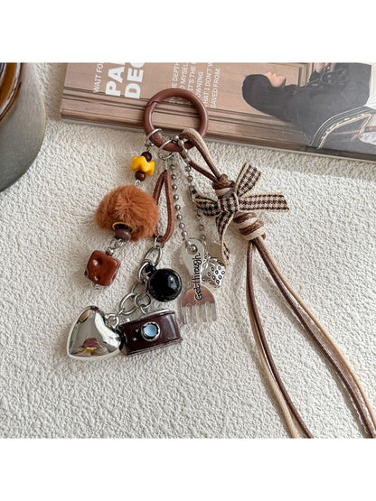 Keypus - Vintage Style Camera Charm Heart Pendant Keychain