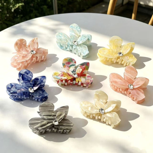 Beau - Petal Shape Acetate Decorative Claw Clip