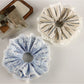 Gifty - Striped Lace Embroidered Layered Scrunchie