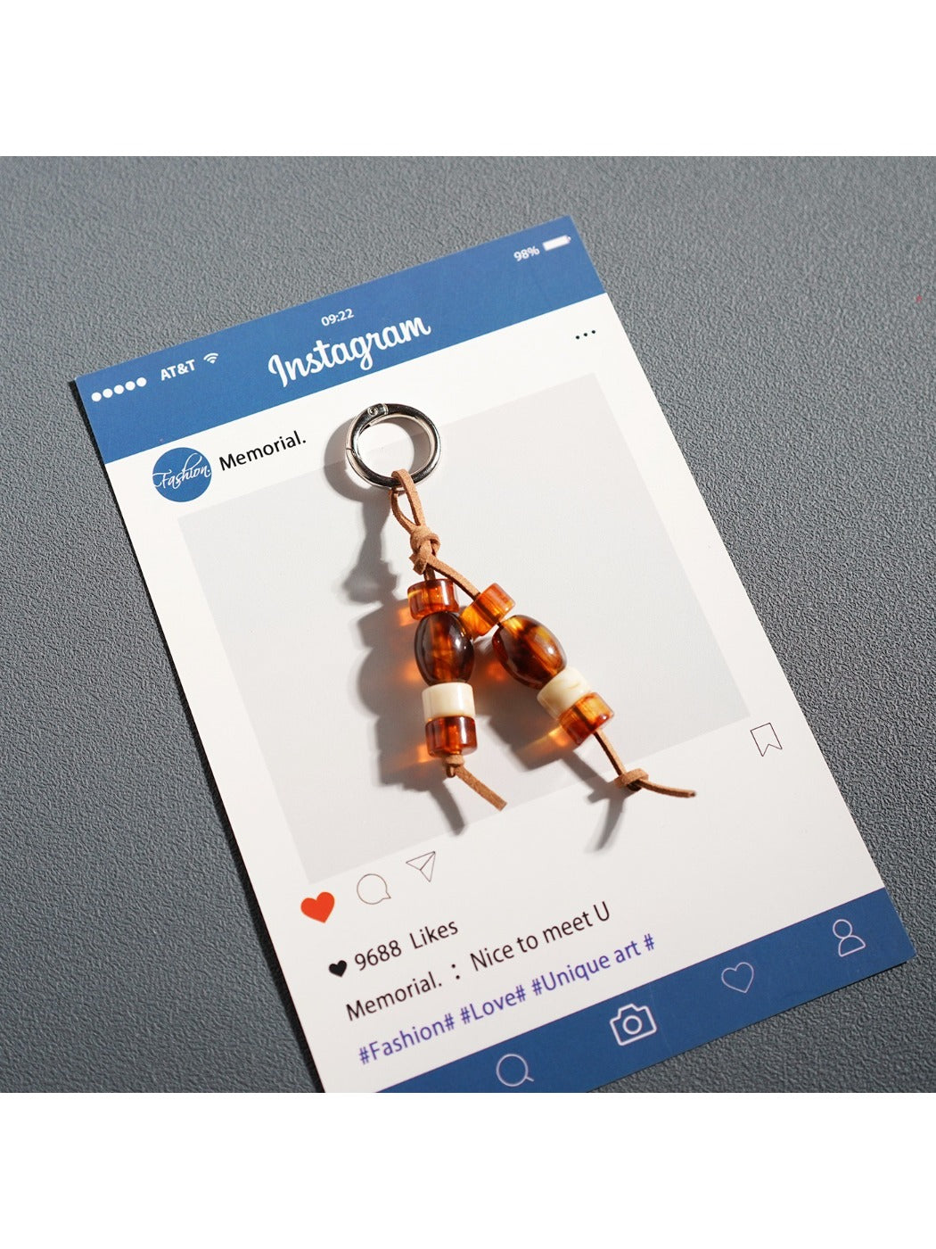 Keypus - Elongated Vintage Bead Keychain