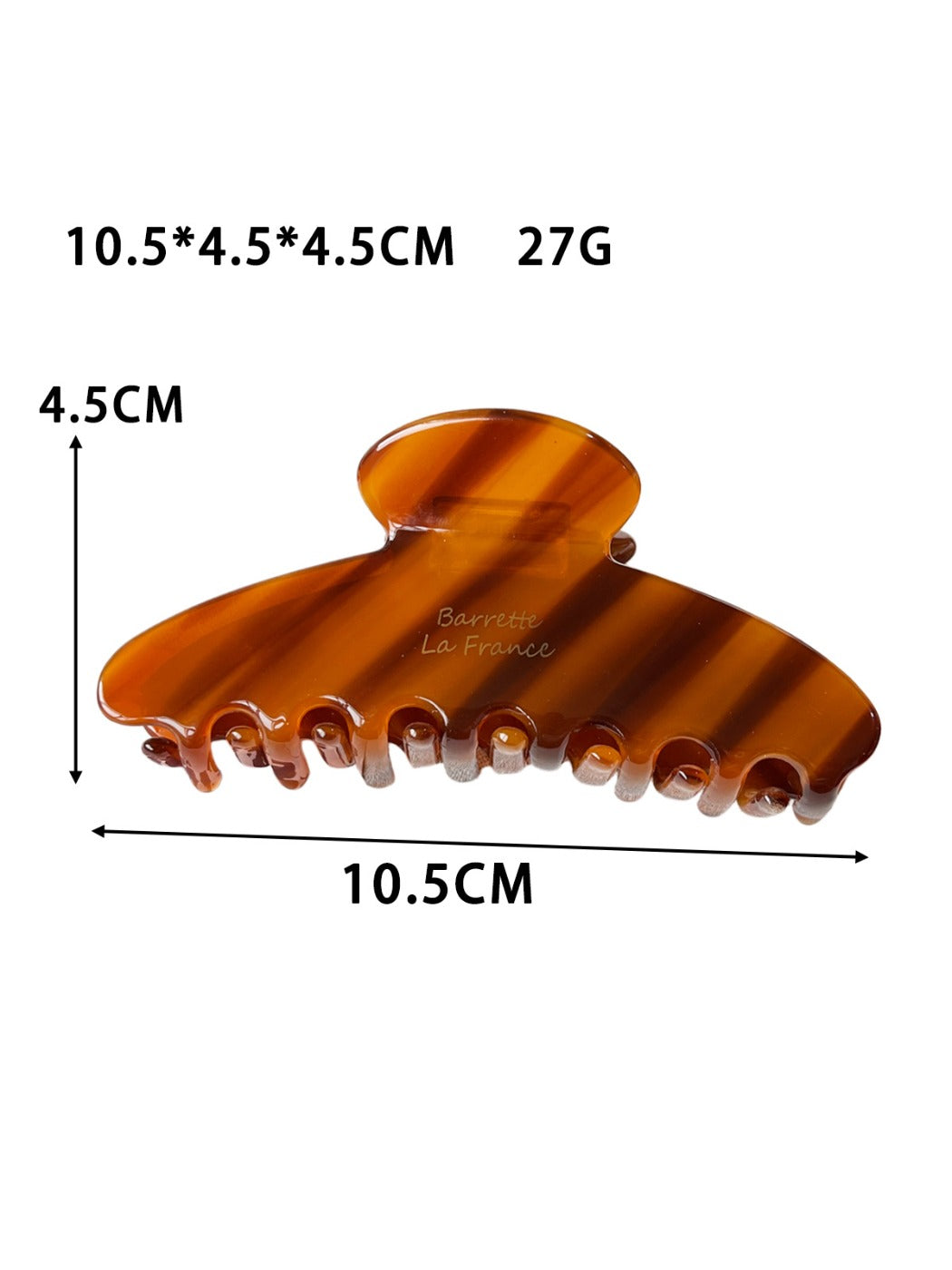 Beau updo claw clip displayed open to show inner teeth and grip structure