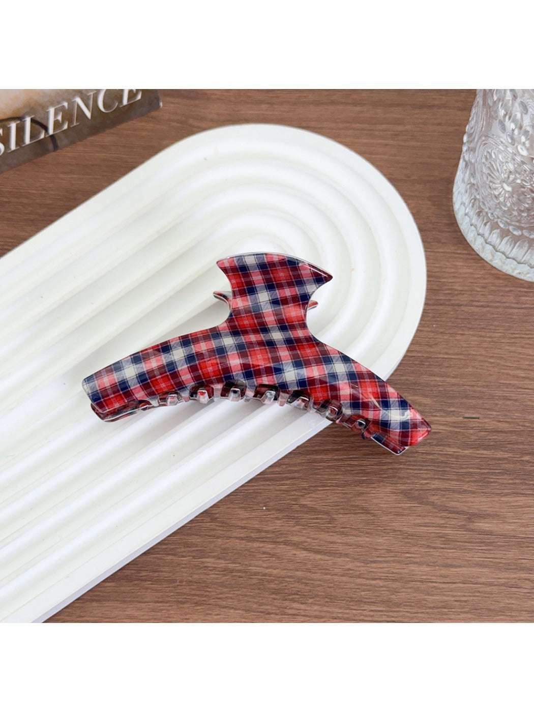Beau - Plaid Color Block Hair Claw Clip