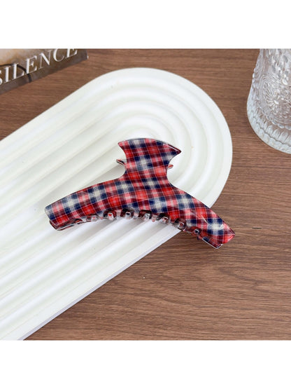 Beau - Plaid Color Block Hair Claw Clip