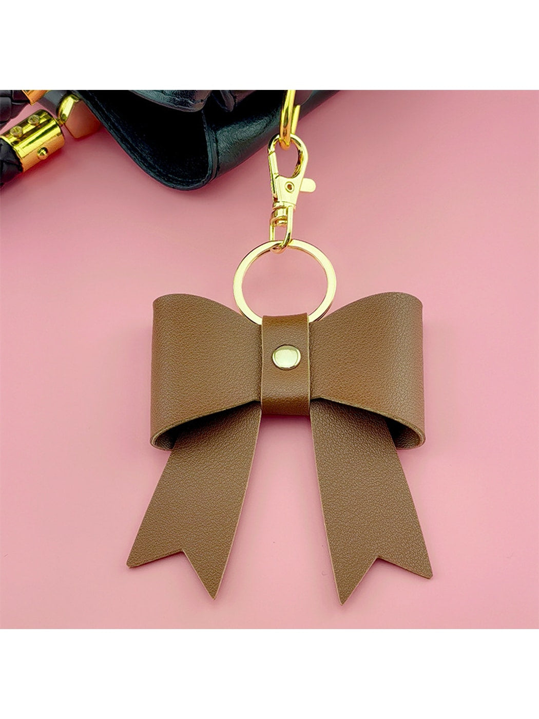 Keypus - Modern Simple Bow Shape Bag Charm Keychain
