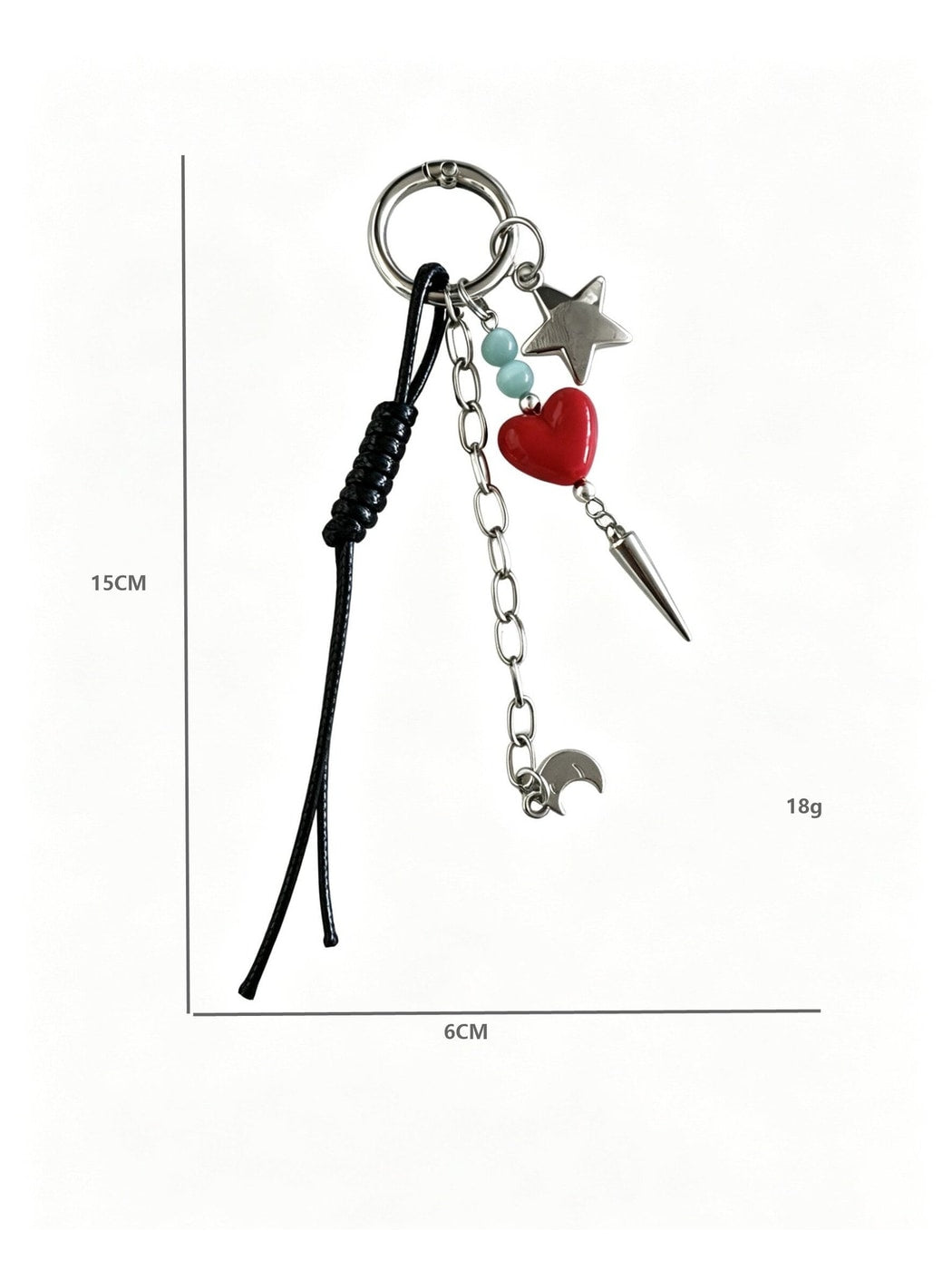 Keypus - Alloy Chain Tassel Heart Keychain Bag Charm
