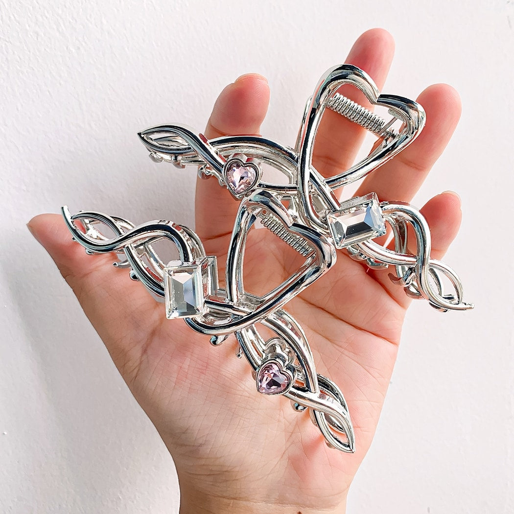 Beau - Cool Toned Geometric Line Elegant Claw Clip