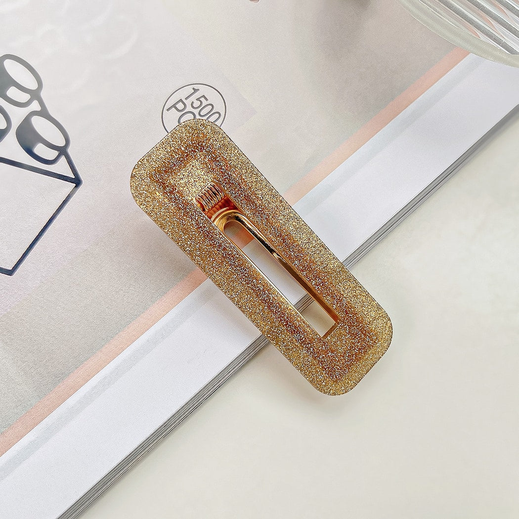Beau - Glossy Teardrop Shaped Openwork Hair Clip