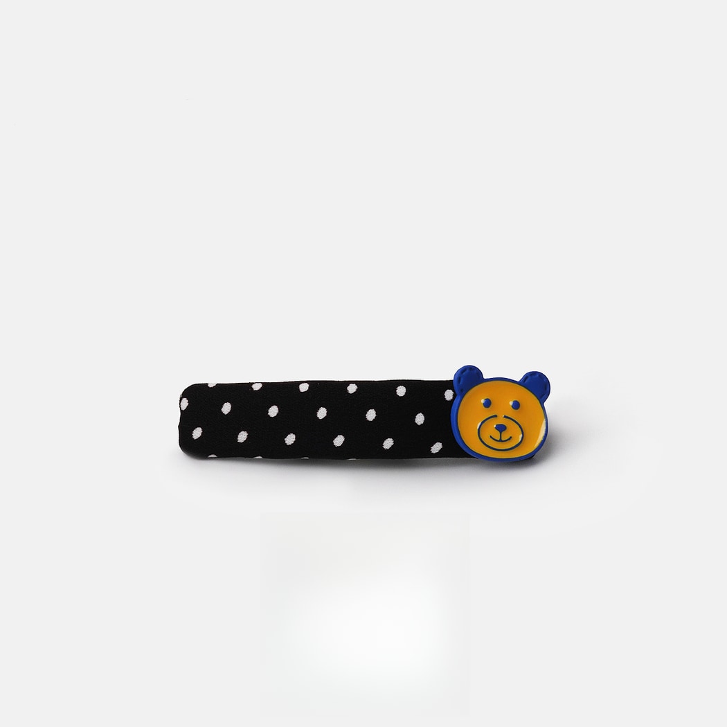 Beau - Polka Dot Bear Fabric Hair Clip