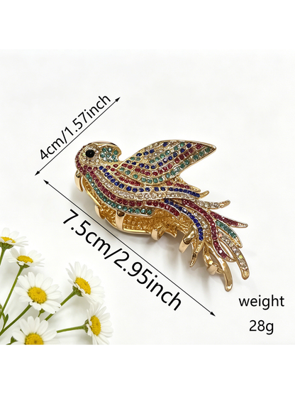 Beau - Parrot Shape Rhinestone Alloy Claw Clip