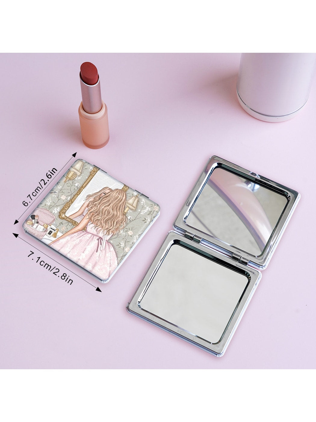 Mirroray - Cartoon Girl Portable Folding Makeup Mirror