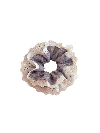 Gifty - Cute Plaid Lace Scrunchie