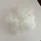 Gifty tulle scrunchie in soft beige with delicate, airy fabric details