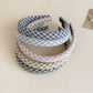 Gifty - Slim Plaid Check Pattern Simple Women Headband