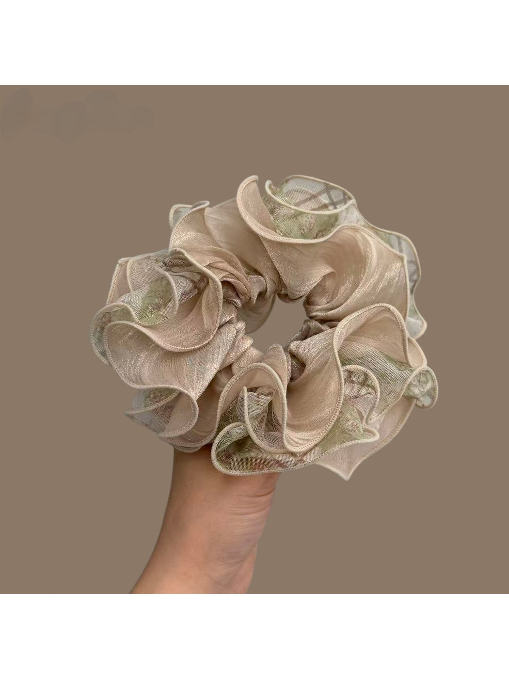 Gifty - Polyester Tulle Look Ruffled Hair Scrunchie