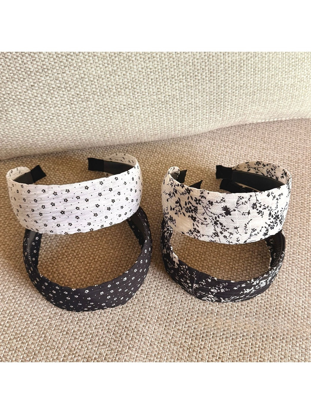 Close-up of Gifty headband showing detailed tiny floral pattern