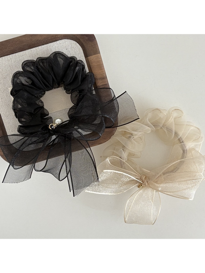 Gifty - Polyester Bow Detail Simple Hair Tie