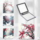 Mirroray - Floral Print Foldable PU Cover Makeup Mirror