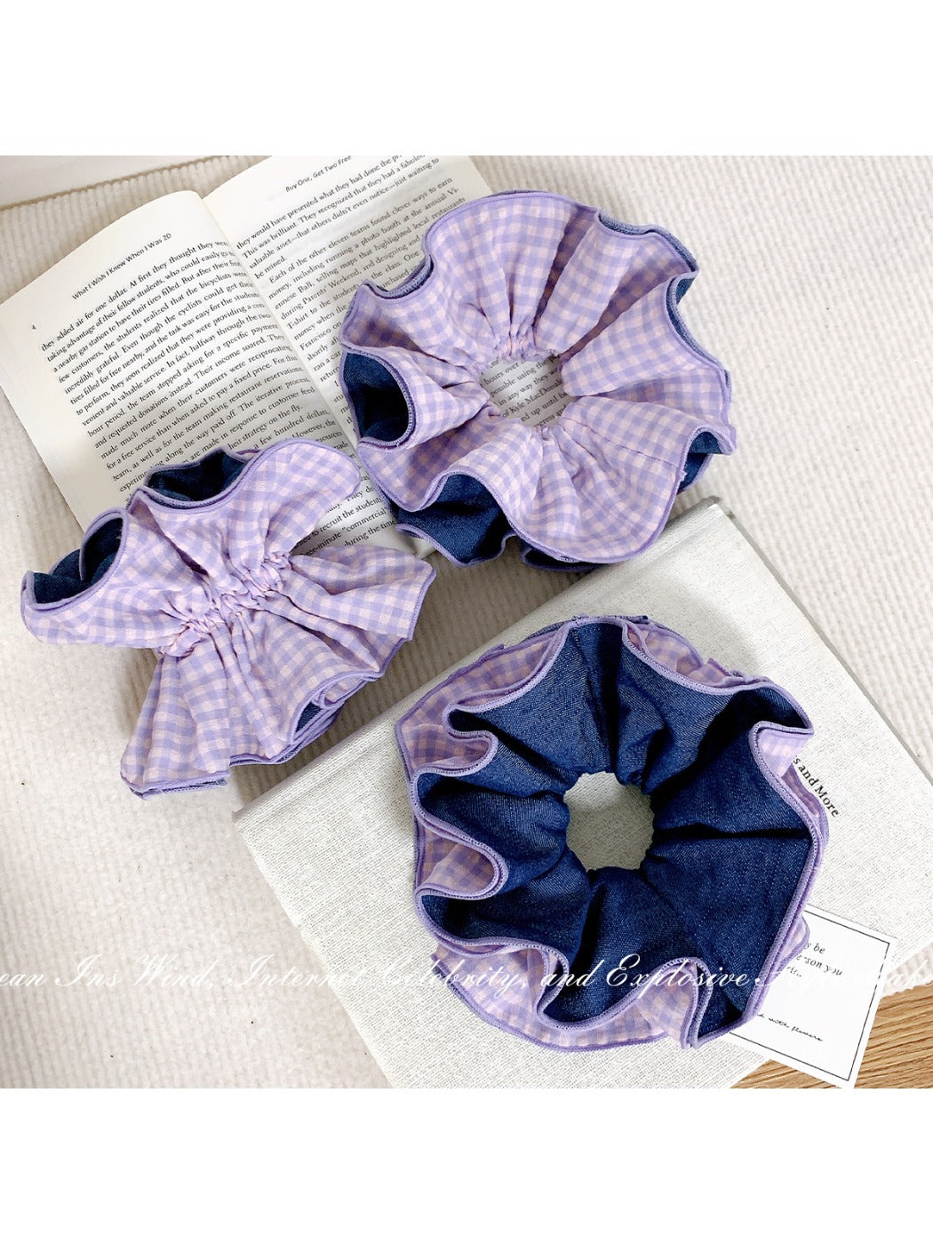 Gifty - Fantasy Purple Plaid Hair Ring