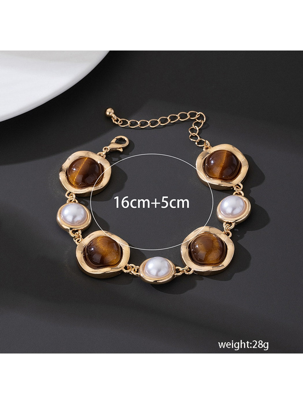 Lovra - Retro Oval and Round Link Dressy Alloy Bracelet