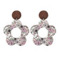 Earedge - Printed Daisy Patchwork Earrings