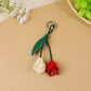 Keypus - Double Color Rose Flower Bag Charm Keychain
