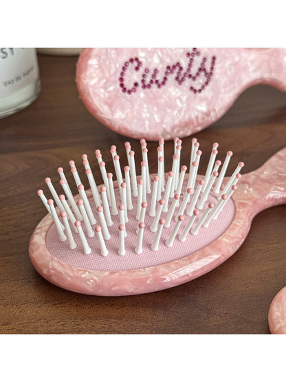 Camerow - Pink Cushion Hair Brush Small Portable