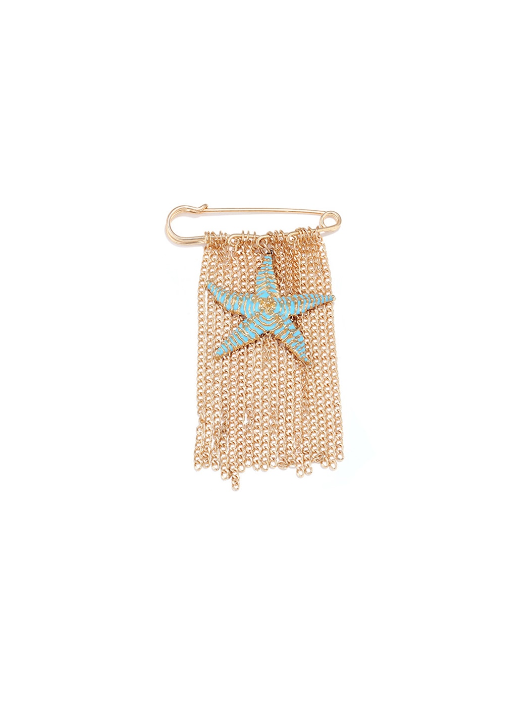 Brovia - Starfish Tassel Statement Alloy Brooch