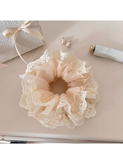 Gifty - Double Layer Lace Ruffle Polyester Scrunchie