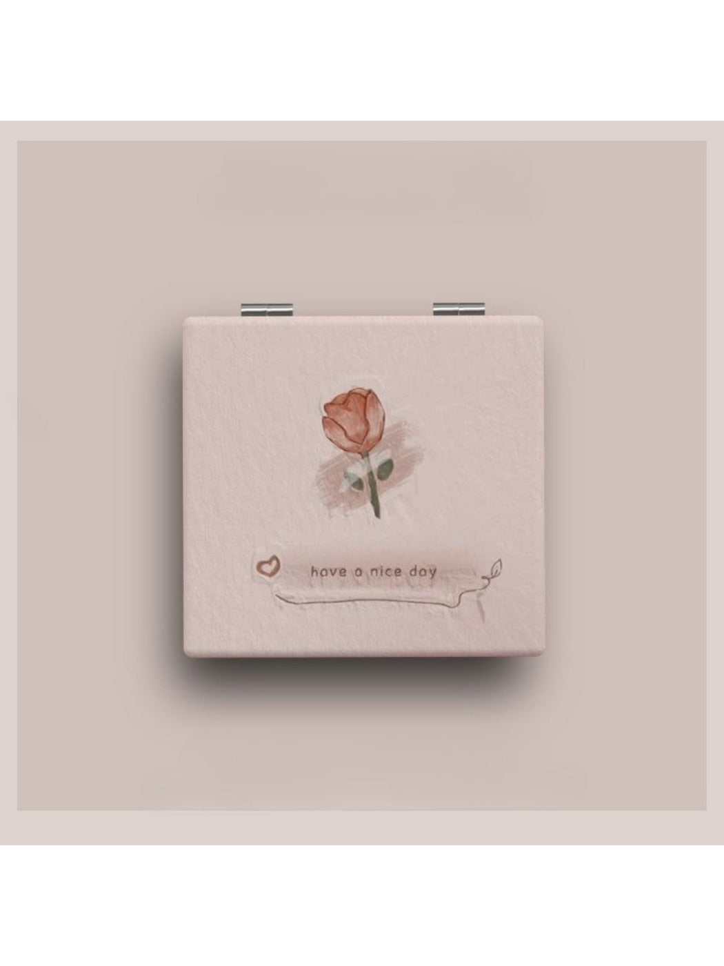 Mirroray - Minimalist Rose Motif Compact Mirror