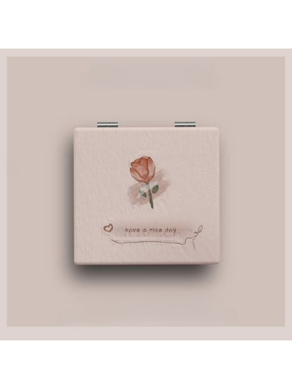 Mirroray - Minimalist Rose Motif Compact Mirror