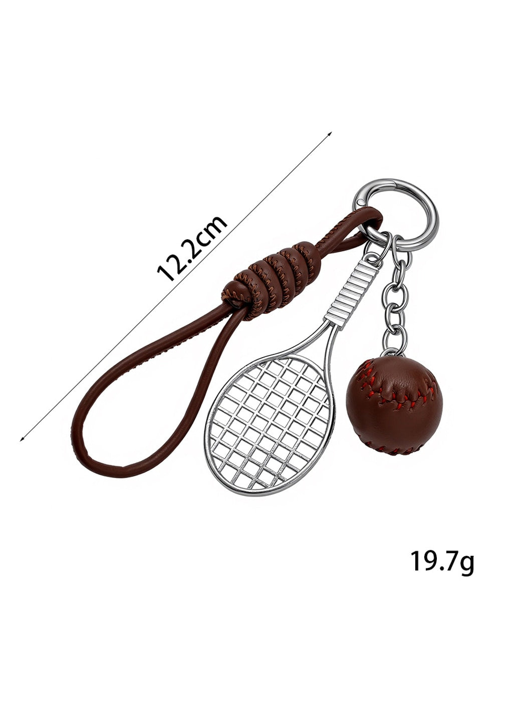 Keypus - Mini Tennis Racket Ball Detail Keychain