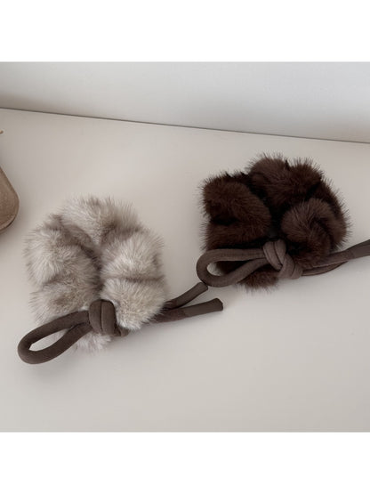 Gifty - Adorable Soft Plush Bow Hair Scrunchies