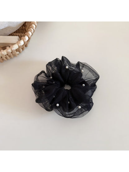 Gifty - Polyester Mesh Beaded Detail Scrunchie
