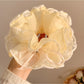 Gifty double layer tulle scrunchie in pastel color displayed flat