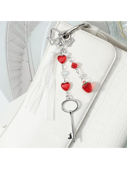 Keypus - Lace Bow Ribbon Charm Decorative Keychain