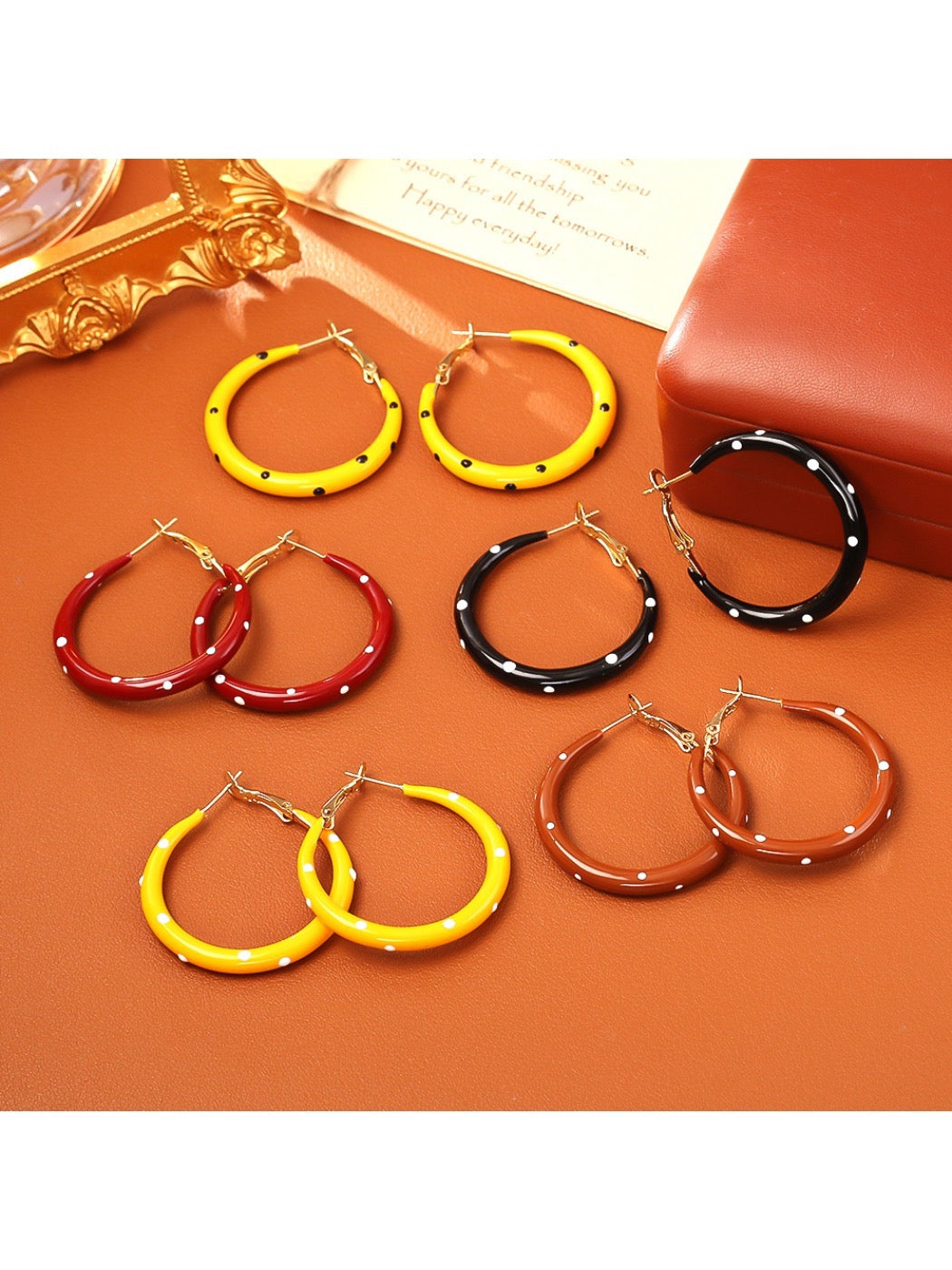 Earedge - Retro Colorful Polka Dot Earrings