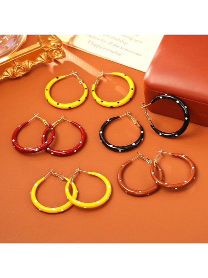 Earedge - Retro Colorful Polka Dot Earrings