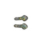 Side view of Beau key shaped hair clip securing hair with a smooth gold surface