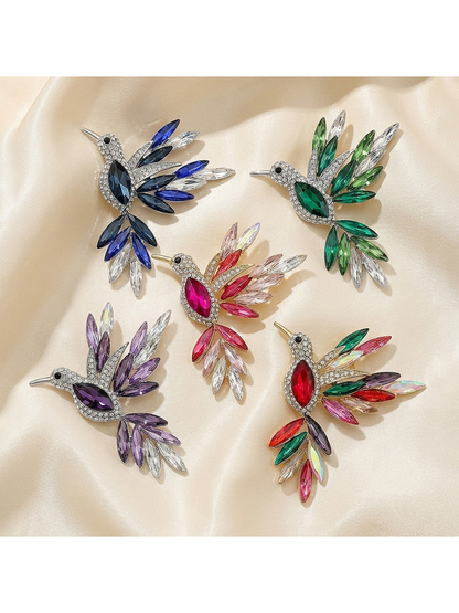 Brovia - Creative Alloy Hummingbird Rhinestone Brooch