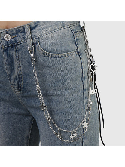 Keypus - Y2K Star Heart Chain Bag Charm Keychain