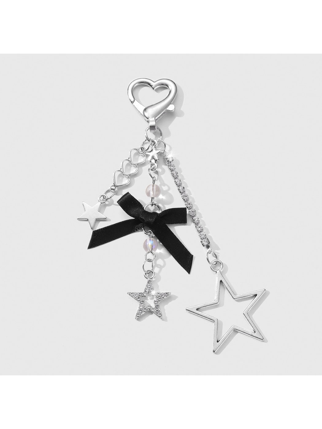 Keypus - Y2K Style Silver Star Bag Charm Keychain
