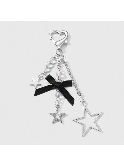 Keypus - Y2K Style Silver Star Bag Charm Keychain
