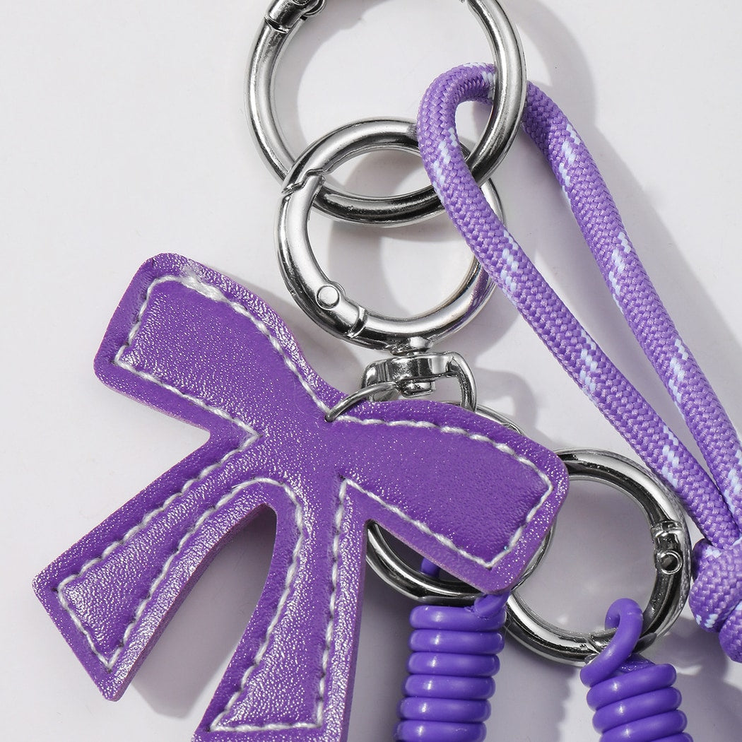 Keypus - Y2K Style Solid Bow Cord Keychain